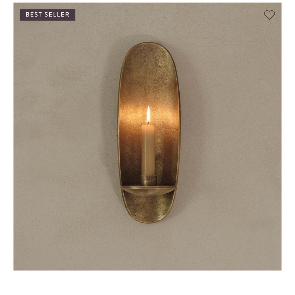 Agape Wall Candle Holder - Brass Finish